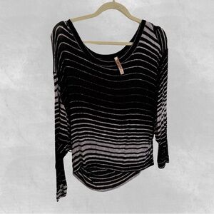 Striped slouchy long sleeve shirt